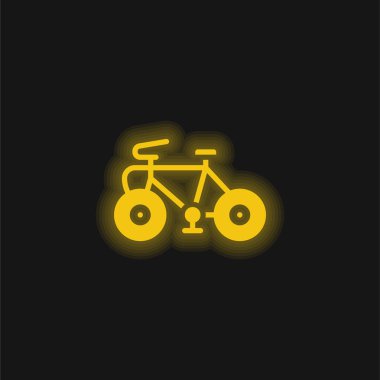 Bisiklet sarı parlayan neon simgesi