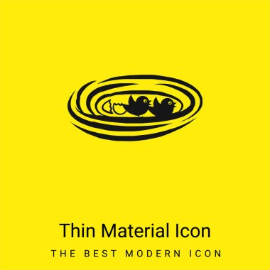 Birds In Nest minimal bright yellow material icon clipart