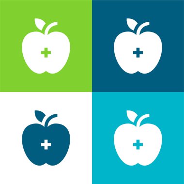 Apple Düz 4 renk en küçük simge kümesi
