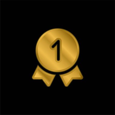 En iyi altın kaplama metalik simge veya logo vektörü