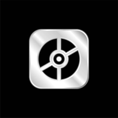 Elma gümüş kaplama metalik simge