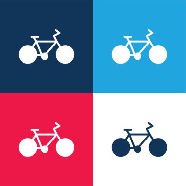 Bisiklet mavi ve kırmızı dört renk en az simge kümesi