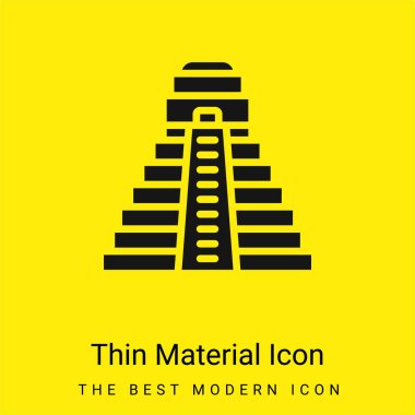 Aztec Pyramid minimal bright yellow material icon clipart
