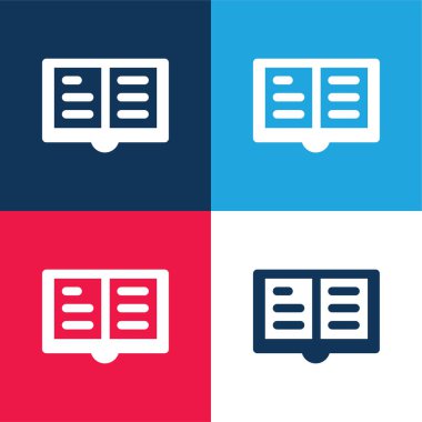 Muhasebe Defteri mavi ve kırmızı dört renk en az simge kümesi