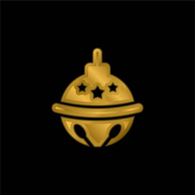 Bauble altın kaplama metalik simge veya logo vektörü