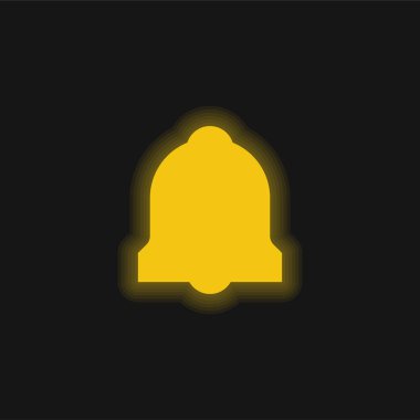 Alarm Çanı sarı parlak neon simgesi