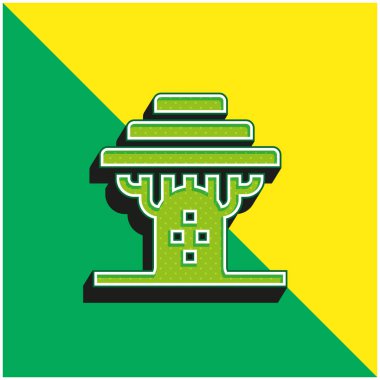 Baobab Yeşil ve Sarı 3D vektör simgesi logosu