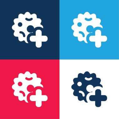 Bakteri mavi ve kırmızı dört renk en az simge kümesi