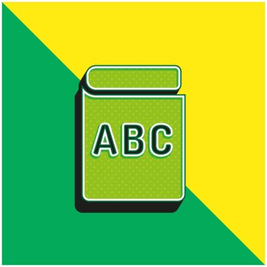 Book Green and yellow modern 3d vector icon logo clipart