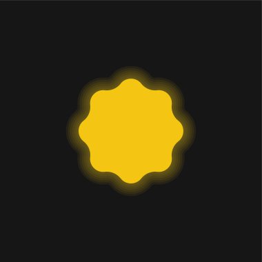 Rozet sarı parlak neon simgesi