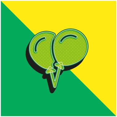 Balonlar yeşil ve sarı modern 3d vektör simgesi logosu