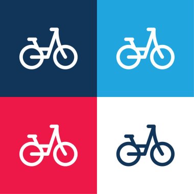 Bisiklet mavisi ve kırmızı dört renk simgesi seti