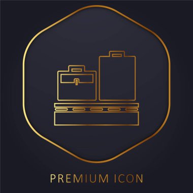Taşıyıcı bandındaki bagaj Altın Hat prim logosu veya simgesi
