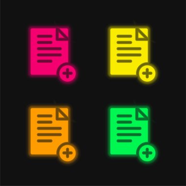 Parlayan dört neon vektör simgesi ekle