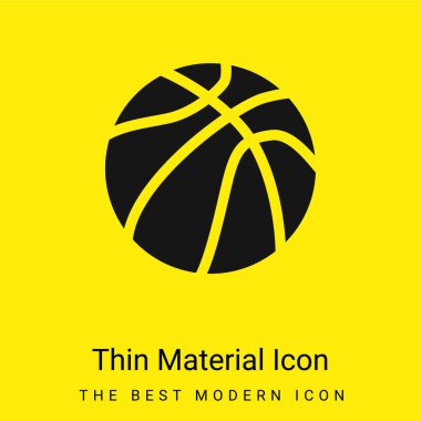 Ball Of Basketball minimal bright yellow material icon clipart
