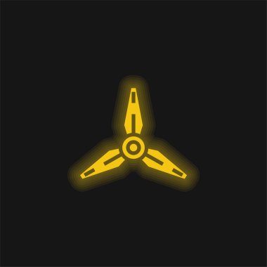 Blades yellow glowing neon icon clipart