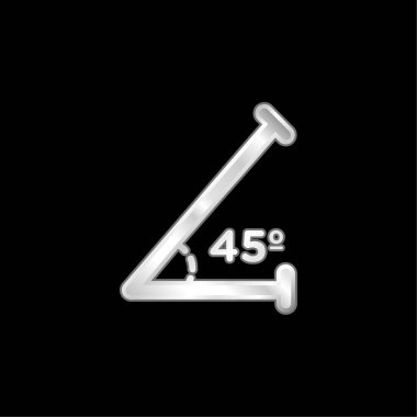 Akut 45 derecelik gümüş kaplama metalik simge