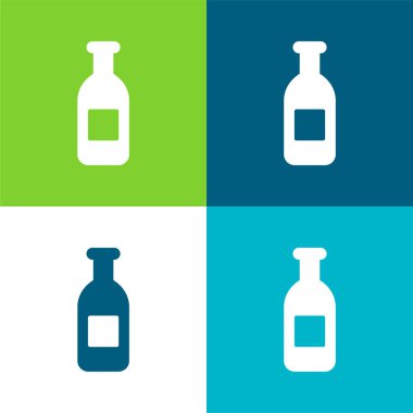 Su Şişesi Düz 4 Renk en düşük simge kümesi