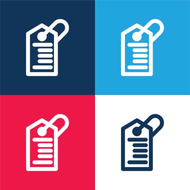 Barkod Etiketi mavi ve kırmızı En düşük simge kümesi