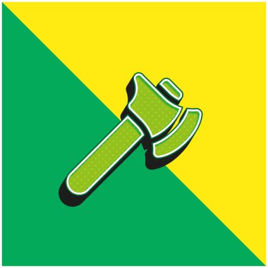 Axe Green ve sarı modern 3d vektör simgesi logosu