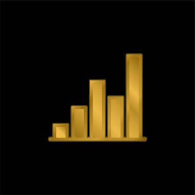 Çubuk Grafik altın kaplama metalik simge veya logo vektörü