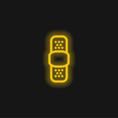 Yara bandı sarı parlak neon simgesi