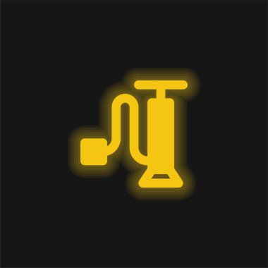 Hava pompası sarı parlayan neon simgesi