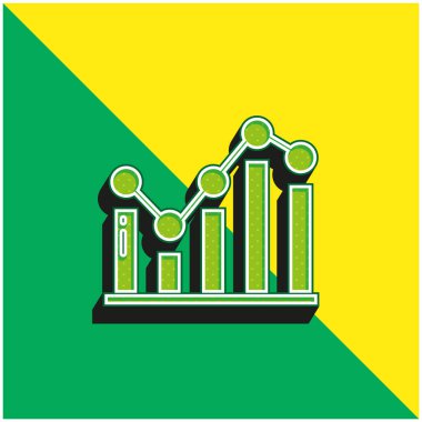 Bar Graph Green and yellow modern 3d vector icon logo clipart