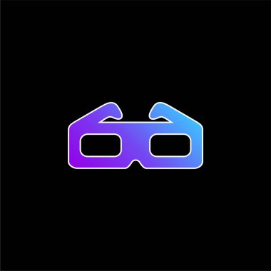 3D Gözlük mavi eğimli vektör simgesi