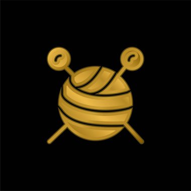 Yün altın kaplama metal ikon veya logo vektörü topu