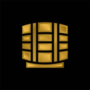 Bira fıçısı altın kaplama metalik simge veya logo vektörü