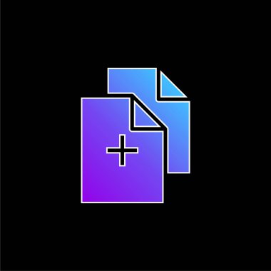 Belgeler mavi gradyan vektör simgesi ekle