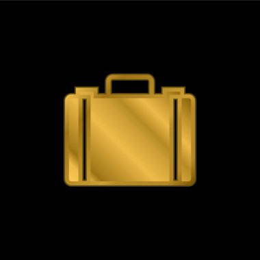 Evrak çantası altın kaplama metalik simge veya logo vektörü