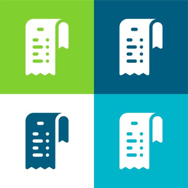 Bill Düz 4 renk en küçük simge kümesi