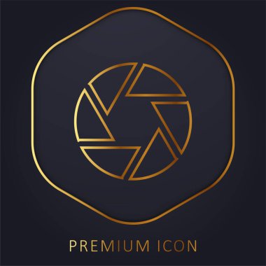 Aperture golden line premium logo or icon clipart