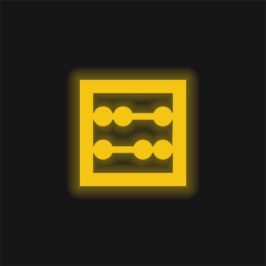 Abaküs sarı parlak neon simgesi