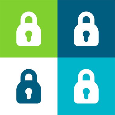 Siyah Kilitli Düz Düz Renk en az simge seti