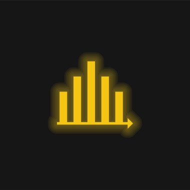 Analiz sarı parlak neon simgesi