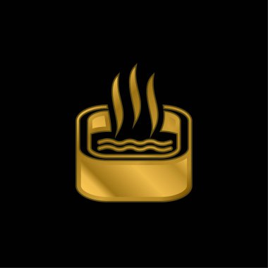 Batık altın kaplama metal ikon ya da logo vektörü banyosu