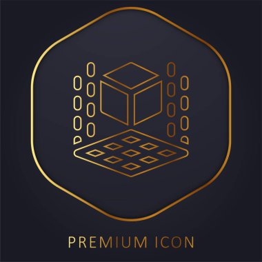 3d Yazıcı Altın Satır prim logosu veya simgesi