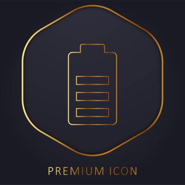 Pil altın çizgisi prim logosu veya simgesi