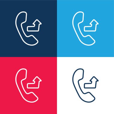 Auricular With An Outgoing Arrow Sign blue and red four color minimal icon set clipart