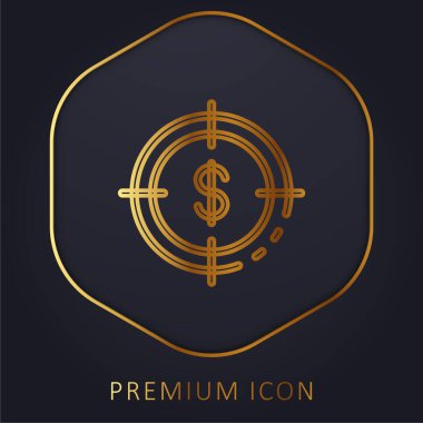 Altın çizgi prim logosunu veya simgesini hedefle