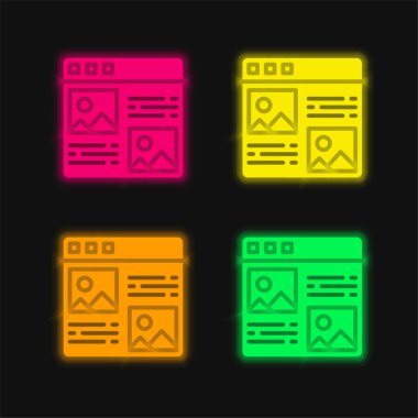 Madde 4: Parlak neon vektör simgesi