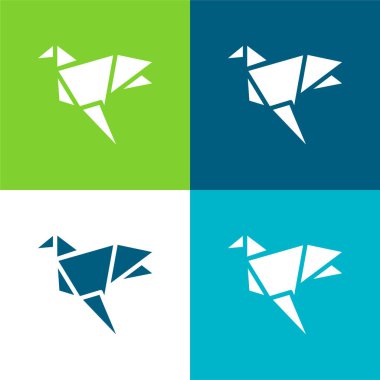 Kuş Düz 4 renk en küçük simge kümesi