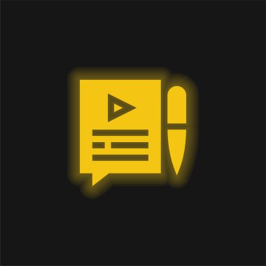 Parlayan sarı neon simgesini blokla