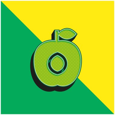 Kayısı yeşil ve sarı modern 3d vektör simgesi logosu