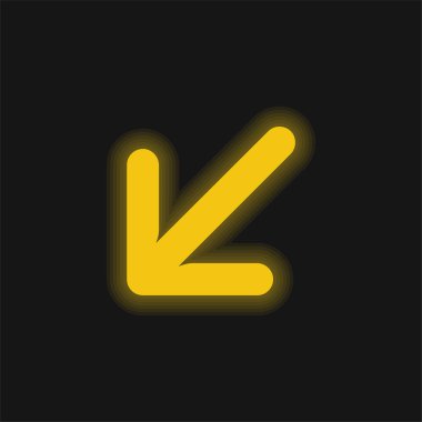 Arrows yellow glowing neon icon clipart