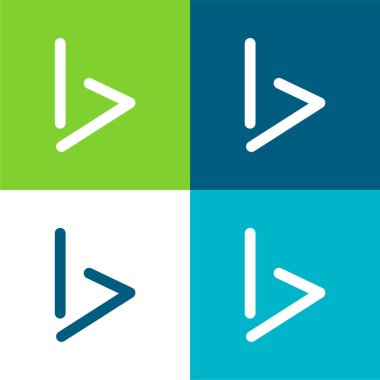 Bing Logo Flat four color minimal icon set clipart