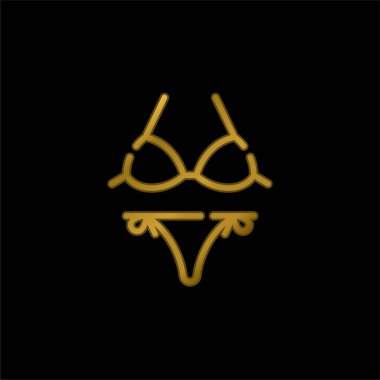 Bikini altın kaplama metalik simge veya logo vektörü